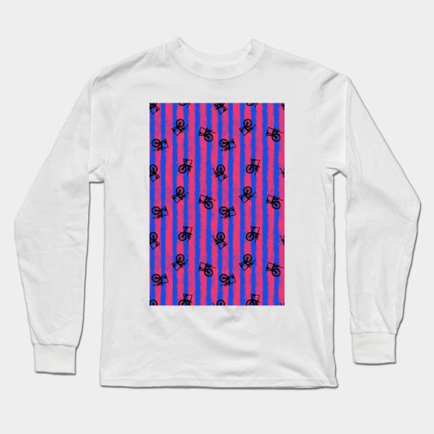 pink no blue spinning wheel bounding stripes 2 Long Sleeve T-Shirt by B0red